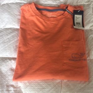 Vineyard Vines Orange Vintage Whale Pocket T-shirt